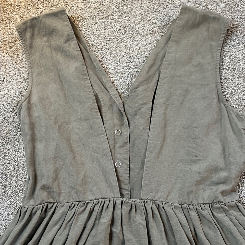 TOPSHOP Boutique Cotton Linen army green true jumper for layering FLOUNCE! sz6 - Picture 7 of 9